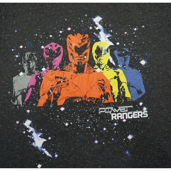 Saban's Power Rangers Movie Men Large Black Nep Bioworld T-Shirt NEW - Picture 2 of 11